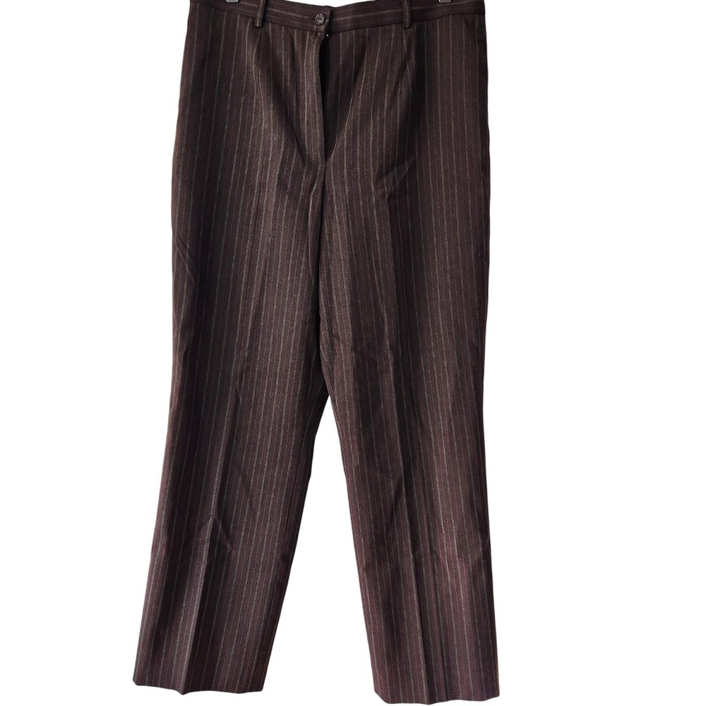 VTG Carlisle Wool‎ Blend pinstripe boot cut slacks dress pants size 8 Academia